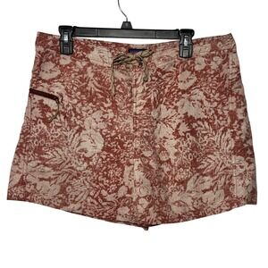 Patagonia Mens Size 34 Wavefarer Floral Board Shorts Trunks Terracotta Red Cream